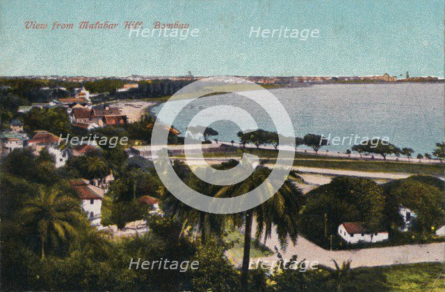 'View from Malabar Hill, Bombay', c1920. Artist: Unknown.