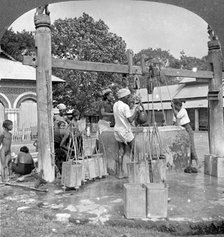 Public water wells, Mandalay, Burma, 1908.  Artist: Stereo Travel Co