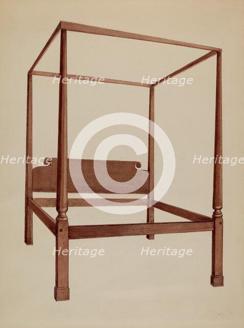 Four Post Bed, 1936. Creator: Fred Weiss.