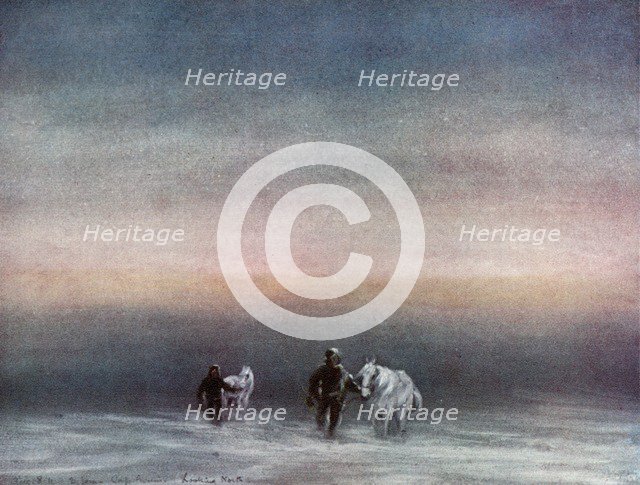 'Exercising the Ponies', 1911, (1913).  Artist: Edward Wilson.