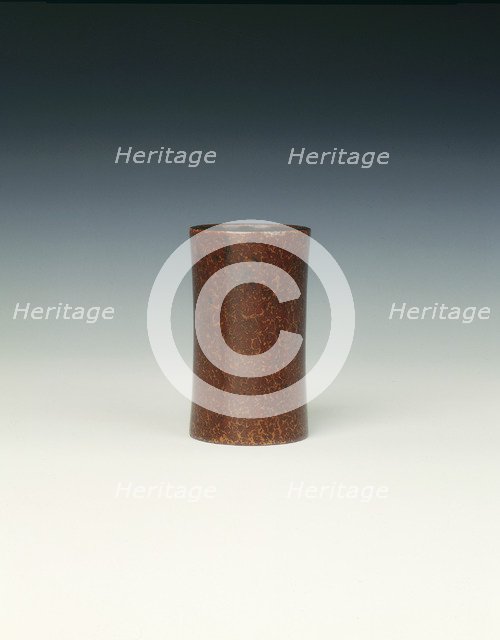 Marbled lacquer bamboo spill holder, Qing dynasty, China, 18th century. Artist: Unknown