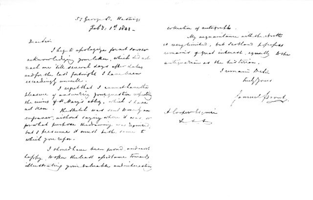 'Letter from Samuel Prout', 1843 (1915). Artist: Samuel Prout.