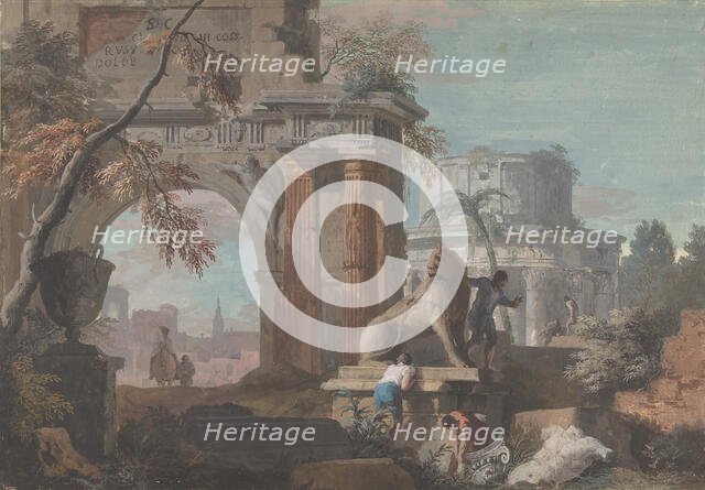 Capriccio with Roman Ruins, ca. 1700-1730. Creator: Marco Ricci.