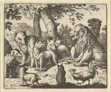Renard Exonerates Himself of His Crimes Before the Lion, 1650-75. Creator: Allart van Everdingen.