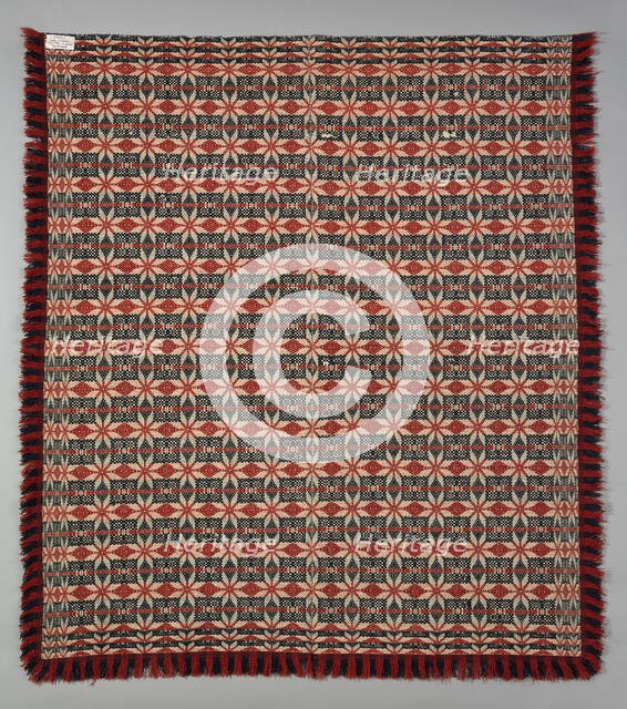 Coverlet, Pennsylvania, 1820-40. Creator: Unknown.