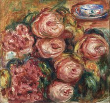 Composition with roses and a cup of tea. Artist: Renoir, Pierre Auguste (1841-1919)