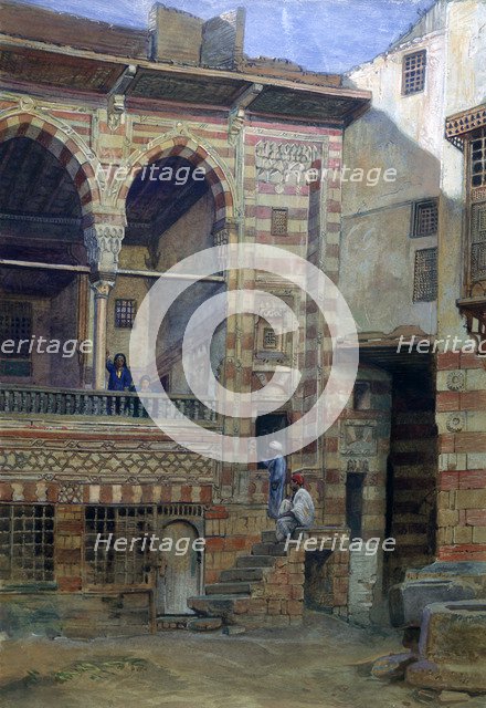 'Courtyard in the House of Sheikh Sadat, Cairo', 1873. Artist: Frank Dillon
