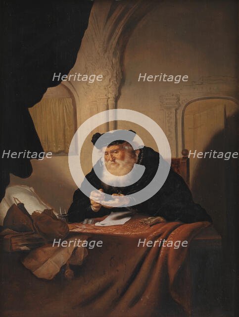An Old Man Counting his Money, 1635. Creator: Koninck, Salomon (1609-1656).