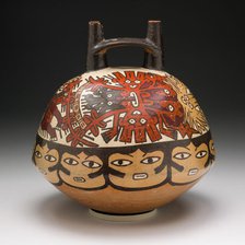 Vessel Depicting Ritual Performer Wearing a Feline Mask with a Symbolic Trail, 180 B.C./A.D. 500. Creator: Unknown.