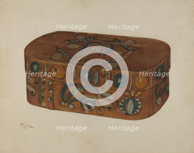 Pa. German Cap Box, c. 1941. Creator: Rolland Livingstone.