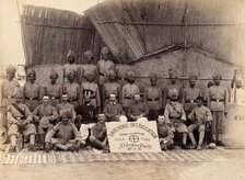 Staff of the Runchore segregation camp, set up by the Karachi Plague Committee, India, 1897. Creator: Unknown.