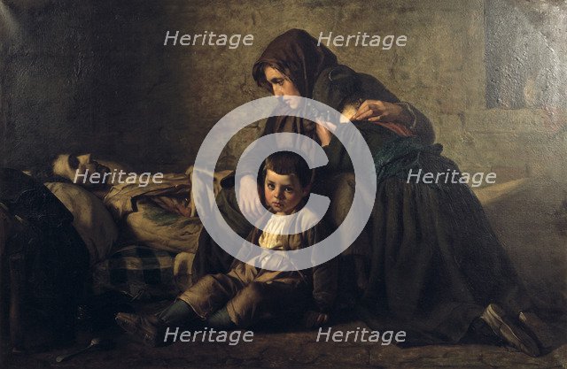 Painting, title unknown, mid 19th century. Artist: Jean Pierre Alexandre Antigna