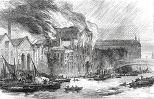 The Great Fire at Brooks's Wharf, Queenhithe, 1876. Creator: Unknown.