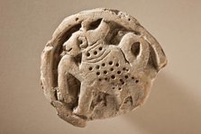 Boss with Feline (Possibly a Leopard) within a Roundel, 6th-8th century. Creator: Unknown.