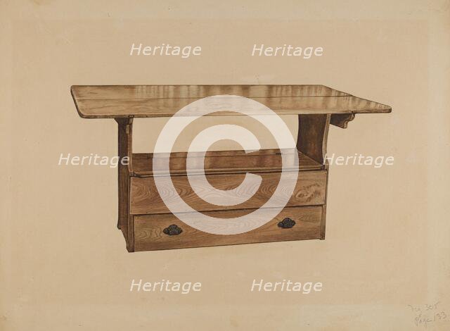 Seat Table, c. 1939. Creator: Paul Poffinbarger.