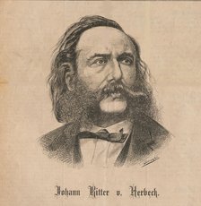 Portrait of the conductor and composer Johann von Herbeck (1831-1877), 1877. Creator: Dombi, A. (active 1870s).
