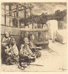 English Beggars (Les mendiants anglais), 1875. Creator: Alphonse Legros.