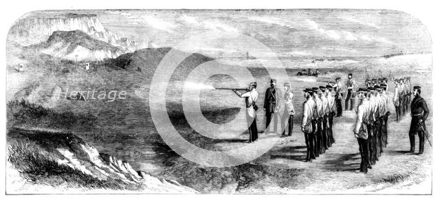 The Hon. Artillery Company of London Practising with the Rifle at Seaford, Sussex, 1858. Creator: Unknown.