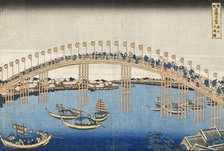 Temma Bridge, Settsu Province, c1835. Creator: Hokusai.
