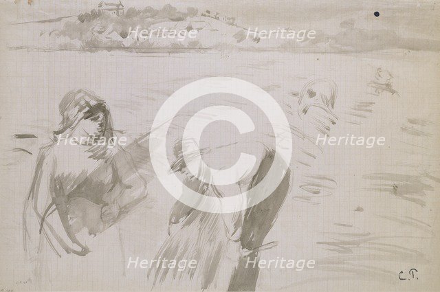 Study of harvesters working in a field near Pontoise, 1882. Artist: Camille Pissarro.
