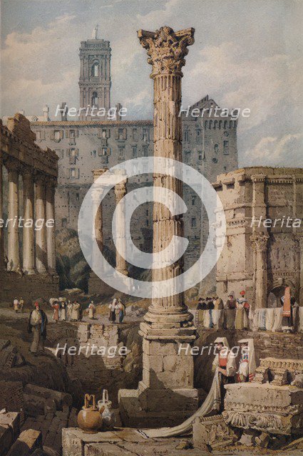 'View in the Forum, Rome', c1823. Artist: Samuel Prout.