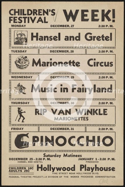 Children's Festival, Week! Los Angeles, 1937. Creator: Unknown.