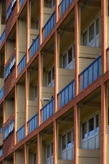 Balconies of blocks of flats, Islington, London, 2005.  Creator: Derek Kendall.