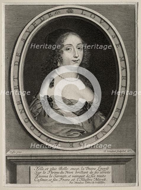 Marie Louise de Gonzague, Reine de Pologne, 1653. Creator: Robert Nanteuil (French, 1623-1678).