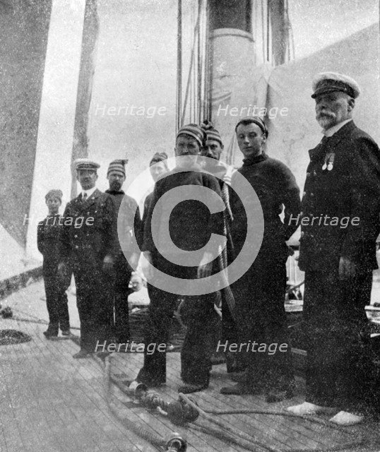 On board the yacht 'Britannia', 1908. Artist: Queen Alexandra