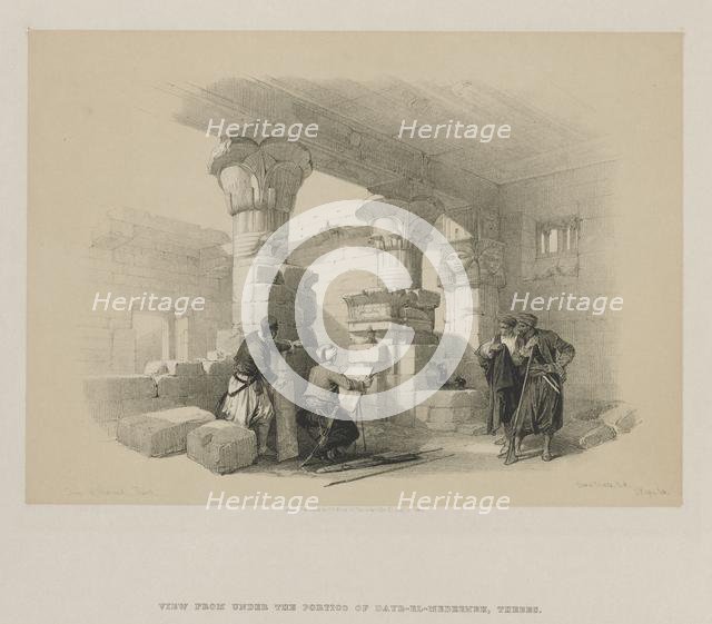 Egypt and Nubia, Volume II: Dayr-El-Medeeneh, Thebes, 1848. Creator: Louis Haghe (British, 1806-1885); F.G.Moon, 20 Threadneedle Street, London.