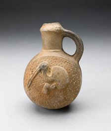 Handled Brownware Jug with Bird Impressed on Side, A.D. 1000/1400. Creator: Unknown.