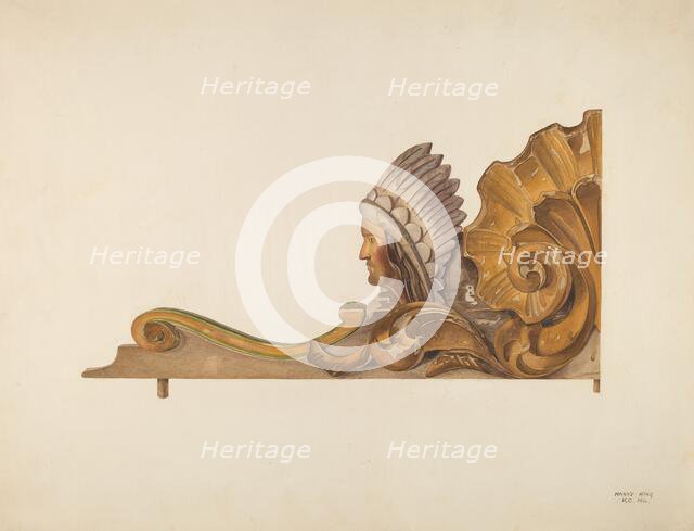 Circus Wagon Decorative Carving, 1935/1942. Creator: Harry King.