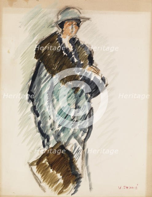 Portrait sketch, c1910s. Creator: Verner Thome.