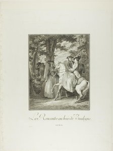 Meeting in the Woods of Boulogne, from Monument du Costume Physique et Moral de la..., n.d. Creator: Heinrich Guttenberg.