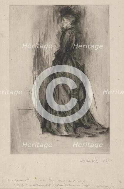 The Velvet Dress (Mrs. Leyland), 1873-1874. Creator: James Abbott McNeill Whistler.