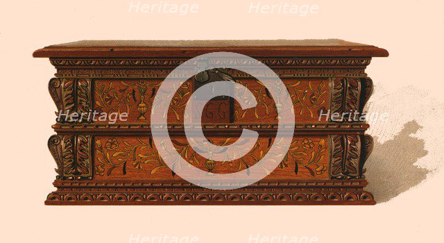 Oak inlaid box, 1904. Artist: Shirley Slocombe.