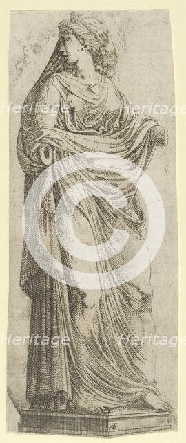 Woman Turned to the Right, 1540-45. Creator: Antonio Fantuzzi.