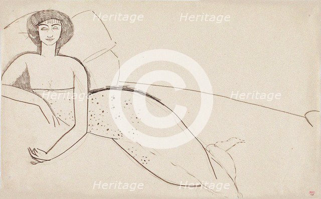 Woman Reclining on a Bed (Anna Akhmatova), c. 1911.