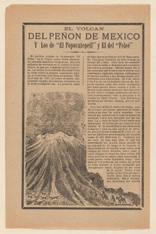 Broadside relating to a news story about the destruction following a volcanic eru..., ca. 1900-1913. Creator: José Guadalupe Posada.