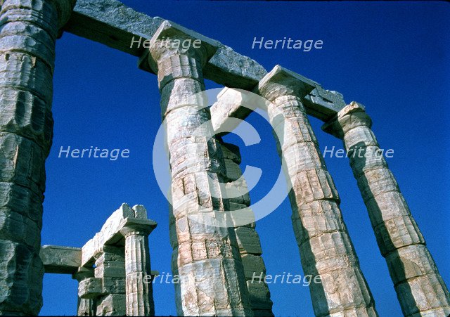 Columns of the Temple of Poseidon at Cape Sounion.