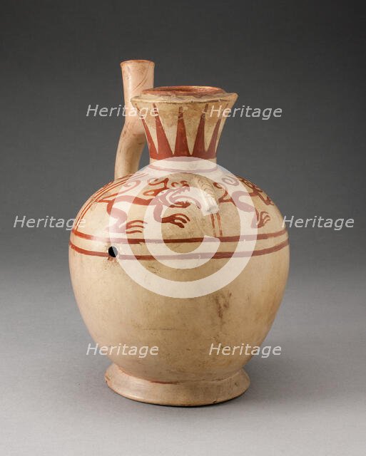 Handle Spout Jug with Quadruped Motifs, 100 B.C./A.D. 500. Creator: Unknown.