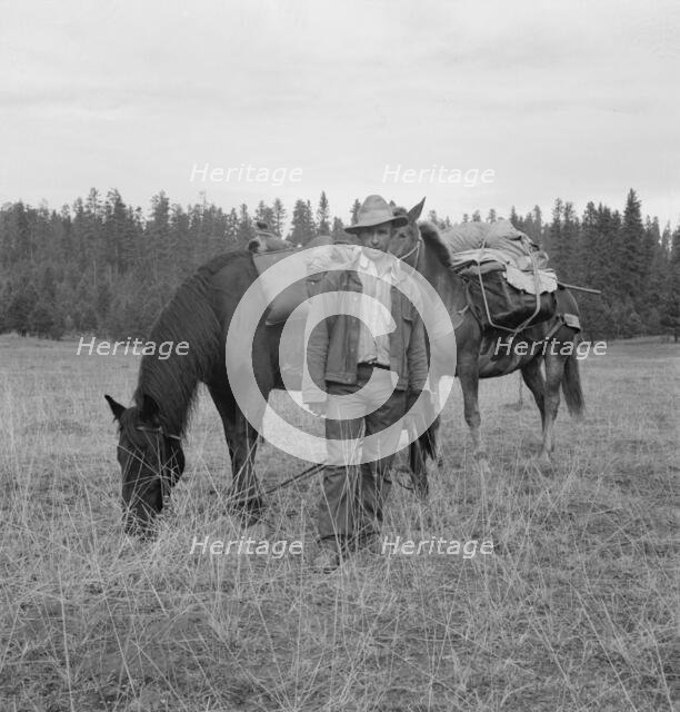 Basque sheep herder who speaks broken English coming down..., Adams County, Idaho, 1939. Creator: Dorothea Lange.