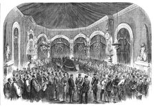 Funeral of the late King of the Belgians: the burial service in the Chapel at Laeken..., 1865. Creator: Unknown.
