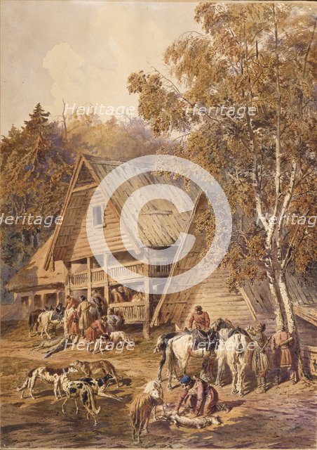 The Huntsmen, 1863. Artist: Sokolov, Pyotr Petrovich (1821-1899)