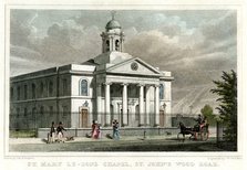 St Mary le Bone Chapel, St John's Wood Road, London, 1828.Artist: W Watkins