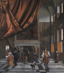 Interior of the Council Chamber of Amsterdam Town Hall, 1663. Creator: Pieter de Hooch.