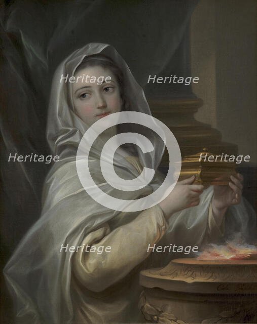 A Vestal. Woman portrayed as a Vestal?;Portrait of a Woman as a Vestal?;A Vestal, 1750. Creator: Carle van Loo.