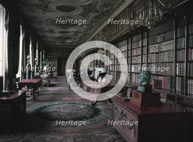 The Great Library, Chatsworth, Derbyshire, c1955. Creator: Arthur Charles Kirby Ware.