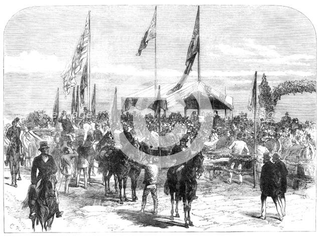 Prince Alfred in Australia: His Royal Highness receiving address of the Glenelg Corporation, 1868. Creator: C. R..