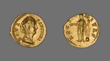 Aureus (Coin) Portraying Empress Faustina the Elder, 141-161, issued by Antoninus Pius. Creator: Unknown.